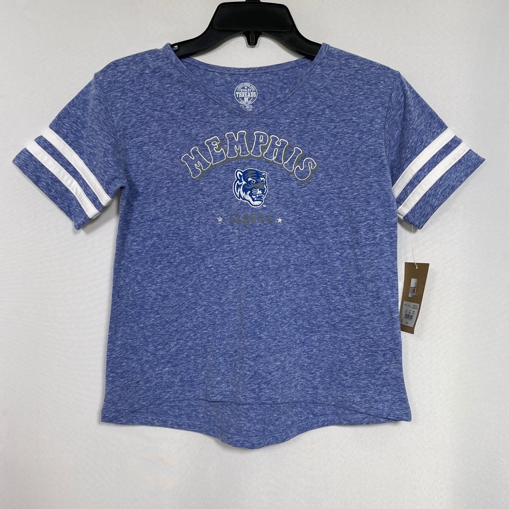 Memphis Tigers NCAA Rivalry Threads Heather Blue T-Shirt Kids LARGE 10-12 NWT